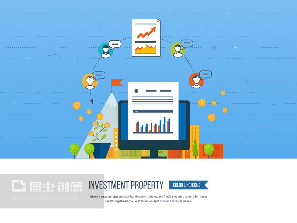 物业投资业务图解Property investment. Business diagram